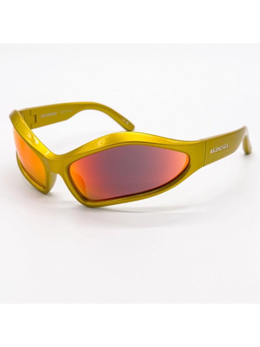 NEW BALENCIAGA BB0314S 004 SUNGLASSES YELLOW GEOMETRIC UNISEX EYEWEAR BALENCIAGA - Picture 1 of 10